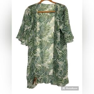 Palm leaf beach cover up NWT